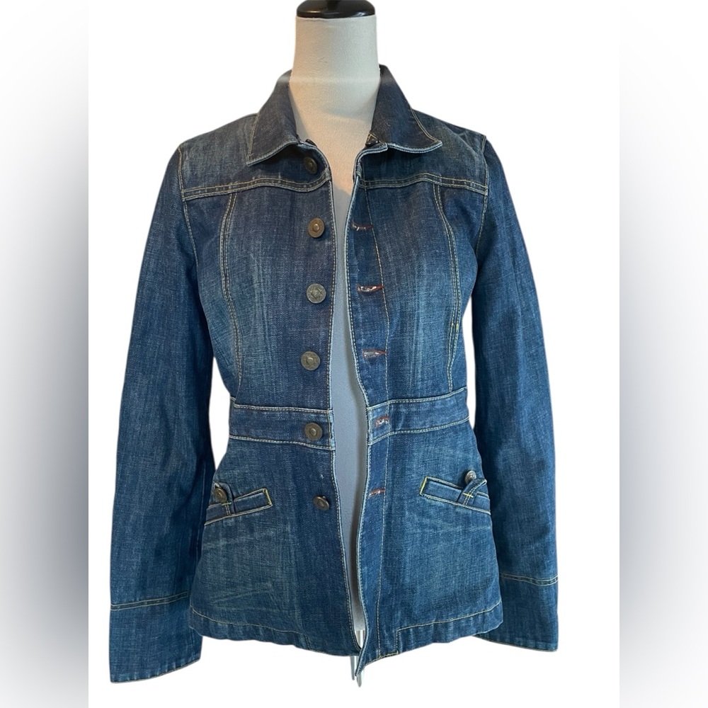 Y2K Earl Jeans Denim Utility Tailored Style Jacket - Picture 3 of 8
